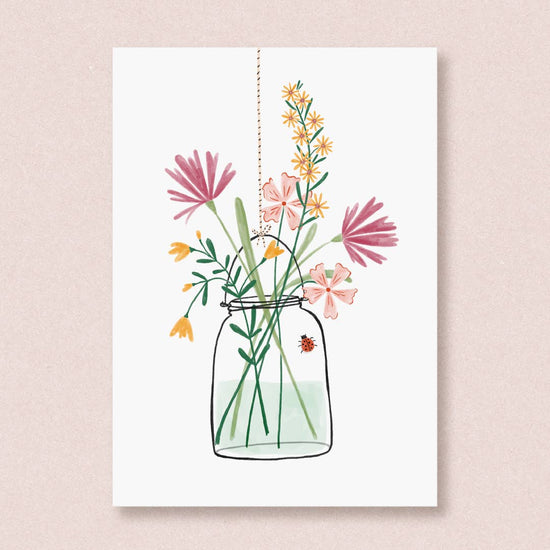 Kaart - Glaasje Bloemen