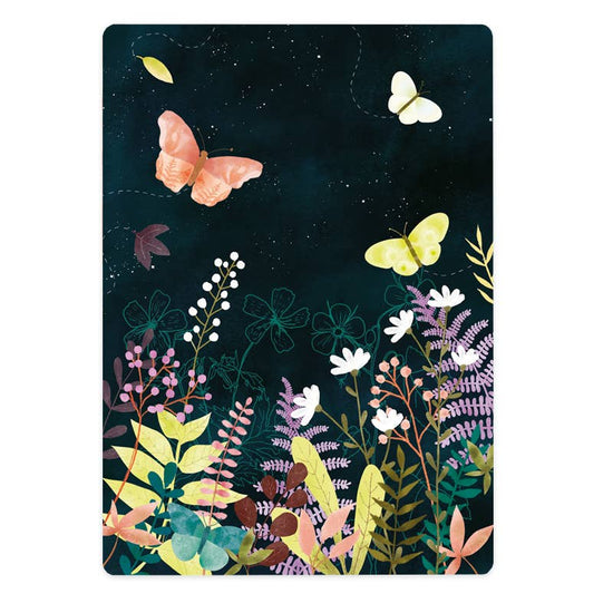 Kaart - Butterflies and Flowers at Night