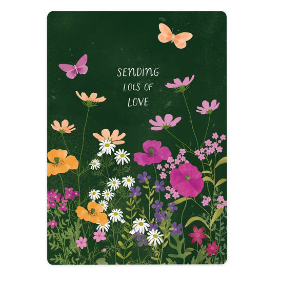 Postcard - Sending lots of love - flowers