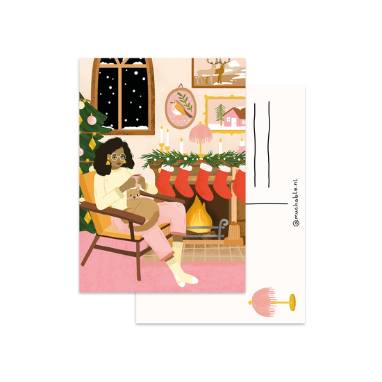 Kerstkaart - Girl in Room