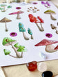 Sticker sheet - Mushrooms Gold foil