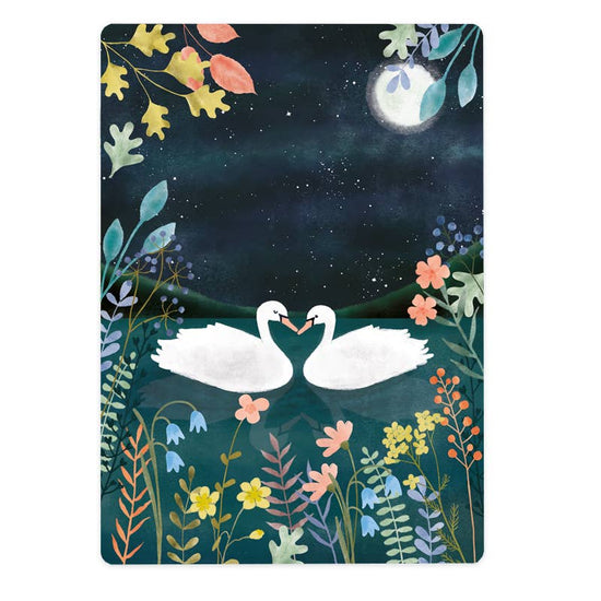 Kaart - Two swans Happy together