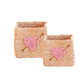 RICE - Raffia Baskets set of 2 - Pink Heart