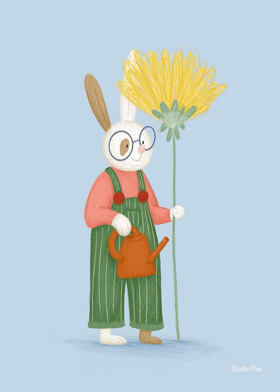 Kaart - Konijn met Bloem