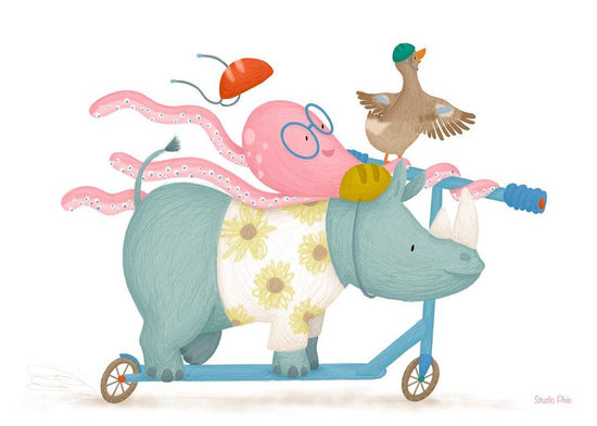 Kaart - Neushoorn op de Step