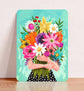 Kaart - Woman with Bouquet