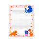 Notitieblok/Briefpapier A5 - Colorful Paws