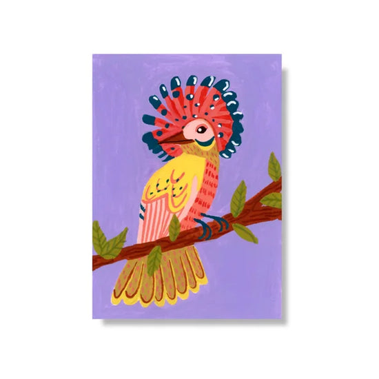 Art Print - Cheerful Crested Bird 