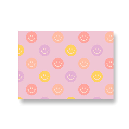 Kaart - Gekleurde Smileys Roze