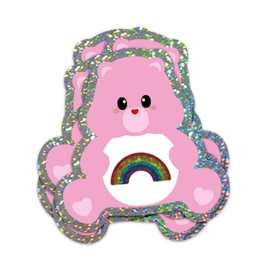Glitter Sticker XL - Care Bear Sending Rainbows