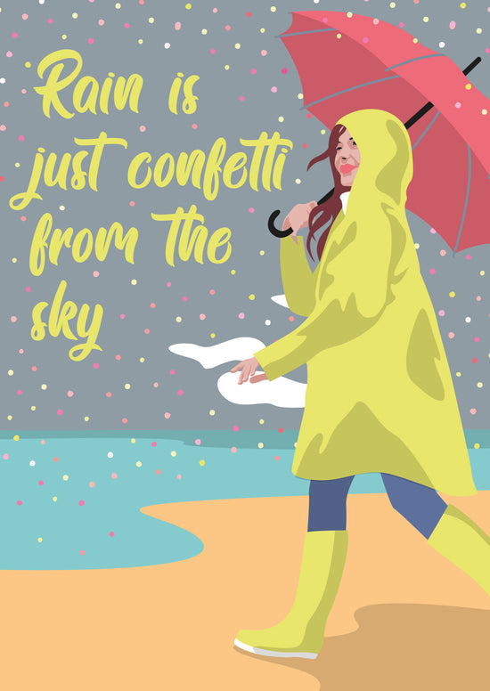 Card - Rain is Just Confetti From the Sky