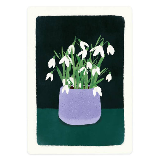 Kaart - Sneeuwklokjes in pot