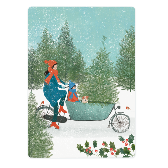 Winter/Christmas Card - Cargo bike in the snow