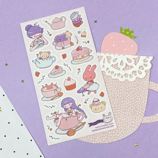 Stickii - Sticker sheet - Pastel Tea Party