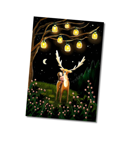Card - Deer with Lights