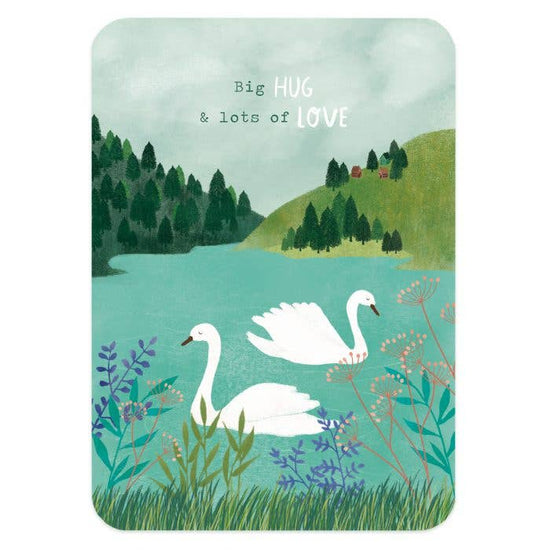 Kaart - Big hug & lots of love Swans