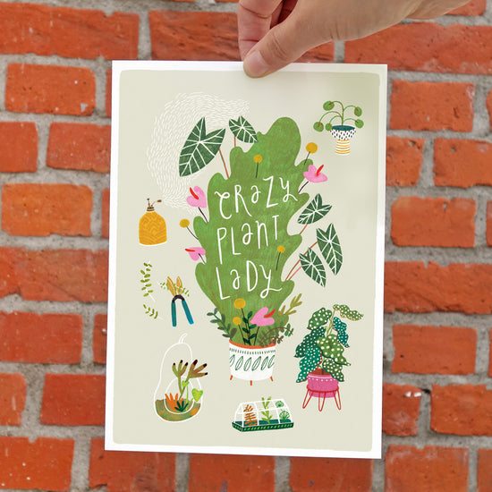 Card/Mini Poster (A5) - Crazy Plant Lady