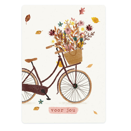 Card - For You Bicycle with Autumn Flowers