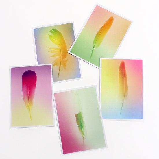 Card set - Gradient Feather postcards 5 pieces