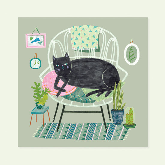 Card/Mini poster (square) - Home Cat