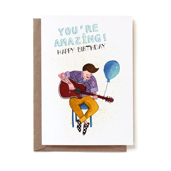 Greeting Card - Birthday Guitar Guy
