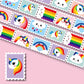 Stamp Washi Tape - Unicorns &amp; Rainbows