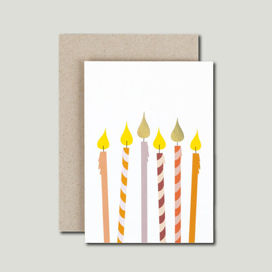 Greeting Card - Candles Pink