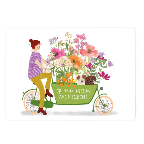 Card - Cargo bike with flowers