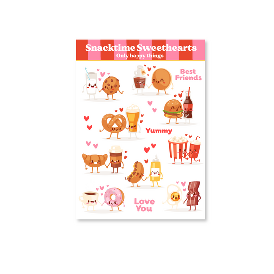 Sticker sheet - Snacktime sweethearts