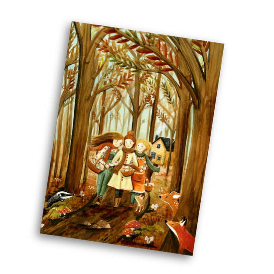 Card - Picking mushrooms