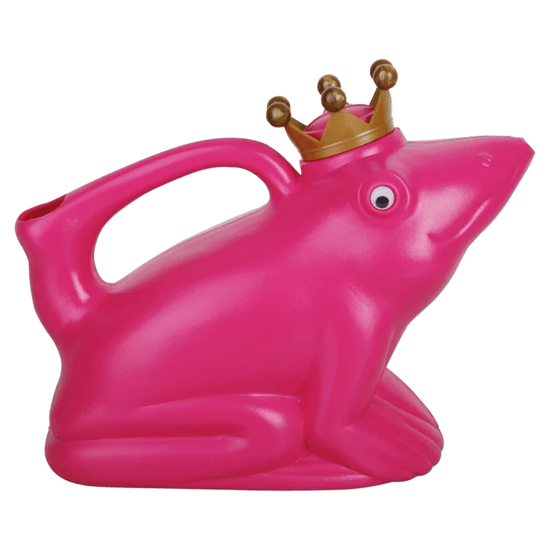 Watering Can Frog with Crown - Hard Pink