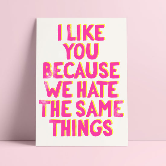Postcard - Hate the Same Things