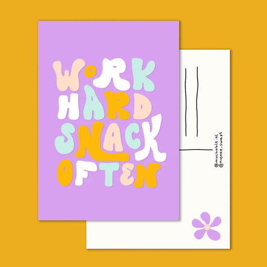 Card - Work Hard, Snack Often
