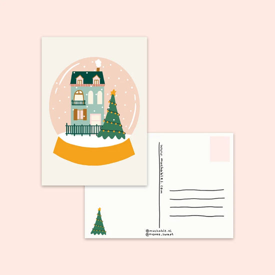 Kerstkaart - Snowglobe