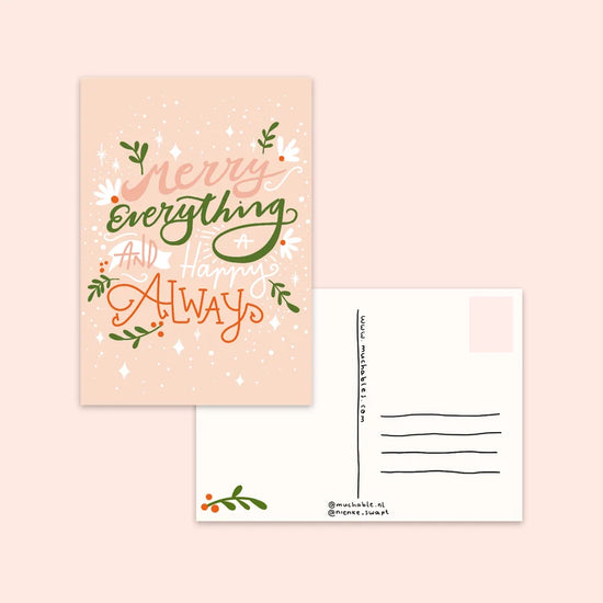 Kerstkaart - Merry Everything and a Happy Always