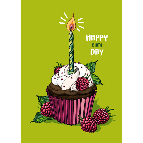 Kaart - Happy Birthday Cupcake