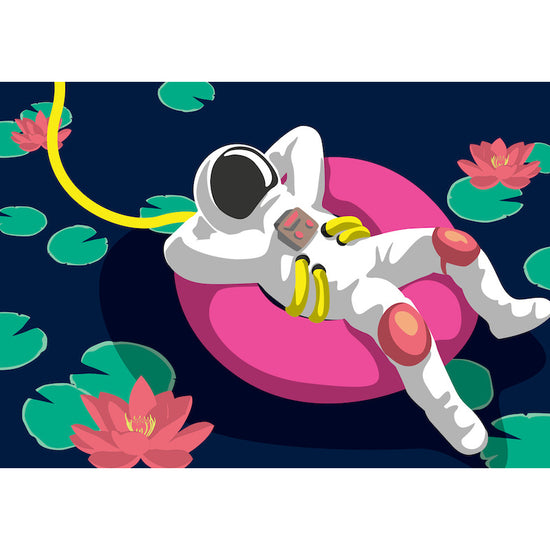 Card - Astronaut Swimming
