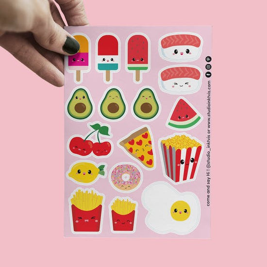 Sticker sheet - Sushi Fruit Fast Food
