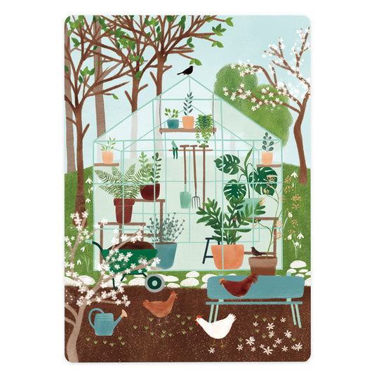 Card - Greenhouse in Spring