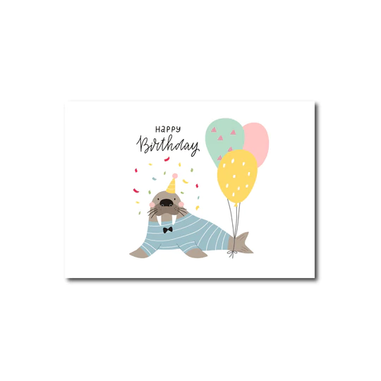 Kaart - Happy Birthday Walrus