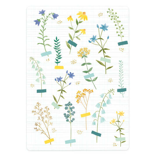 Kaart - Zomerbloemetjes Blauw